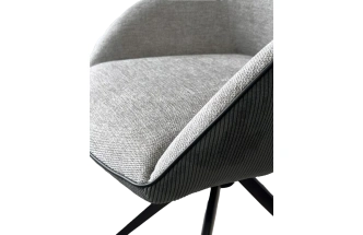 Стул Tornado, мягкий, поворотный, серый Brego-07 ткань, темно-серый Modern-454 велюр, черный каркас