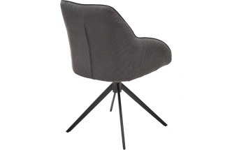 Стул Tornado, мягкий, поворотный, серый Brego-07 ткань, темно-серый Modern-454 велюр, черный каркас