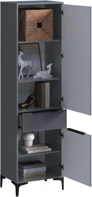 Шкаф одностворчатый Иадама, графит / графит софт