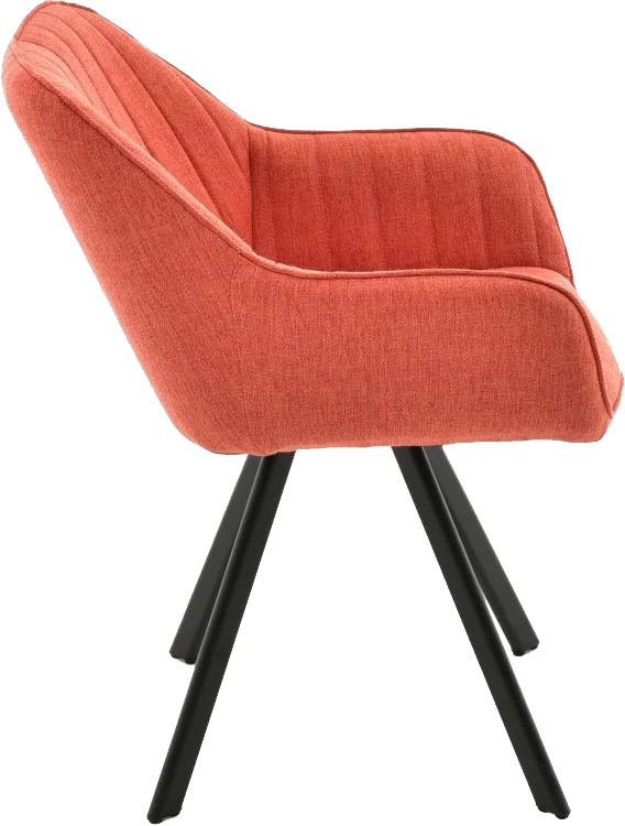 Стул Roan, с подлокотниками мягкий, красный, велюр, каркас черный