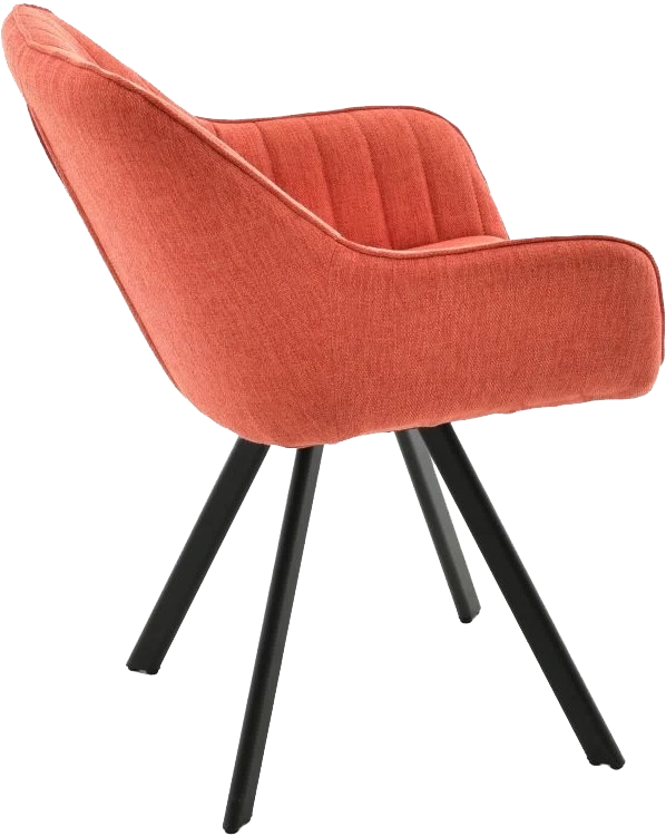 Стул Roan, с подлокотниками мягкий, красный, велюр, каркас черный