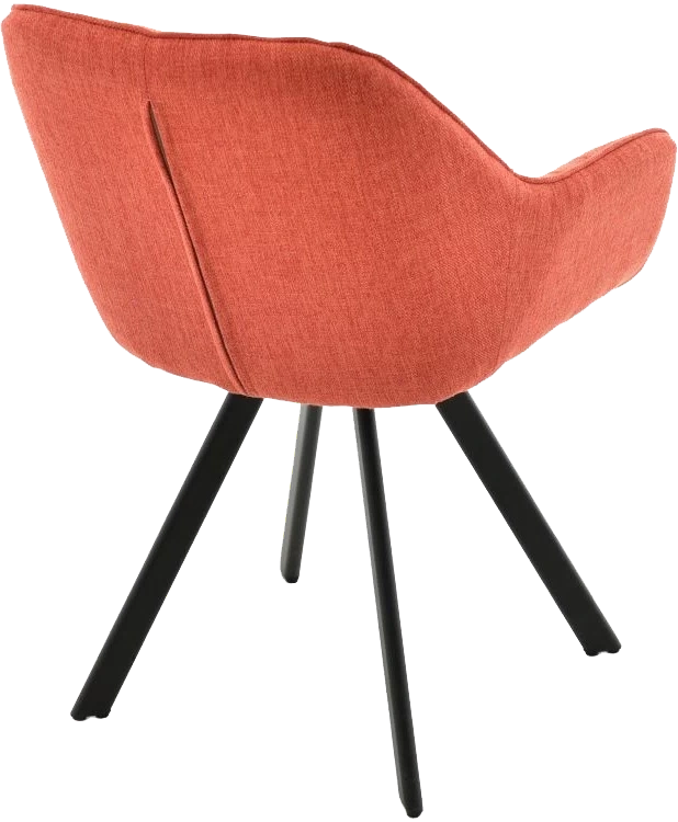 Стул Roan, с подлокотниками мягкий, красный, велюр, каркас черный