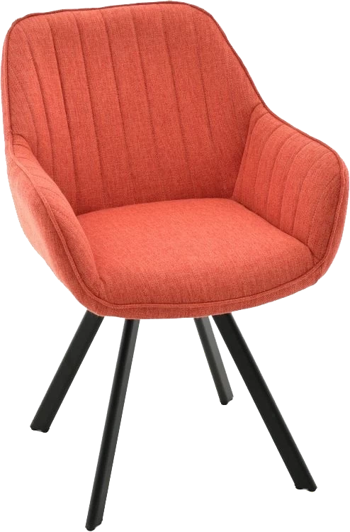 Стул Roan, с подлокотниками мягкий, красный, велюр, каркас черный