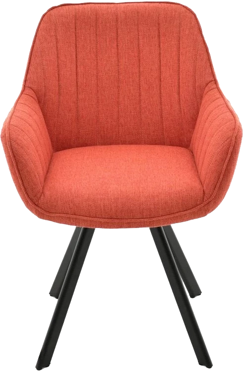 Стул Roan, с подлокотниками мягкий, красный, велюр, каркас черный