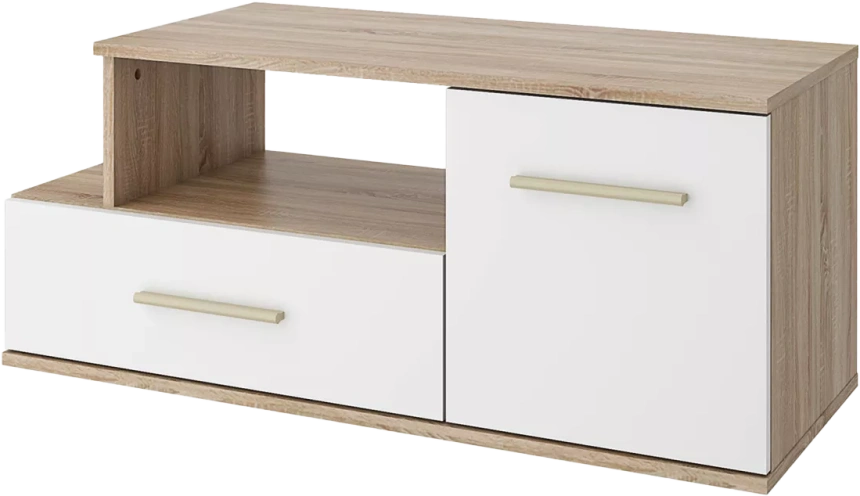Тумба под ТВ Дуб Алекс, Дуб сонома / Белый
