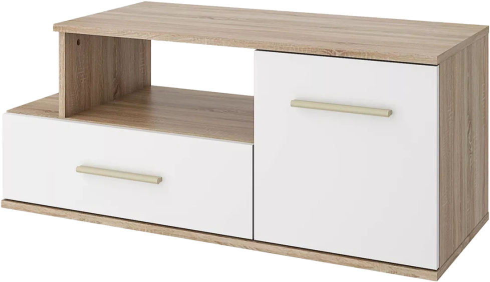 Тумба под ТВ Дуб Алекс, Дуб сонома / Белый