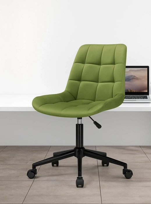 Офисный стул Честер, на колесиках, светло-зеленый / черный