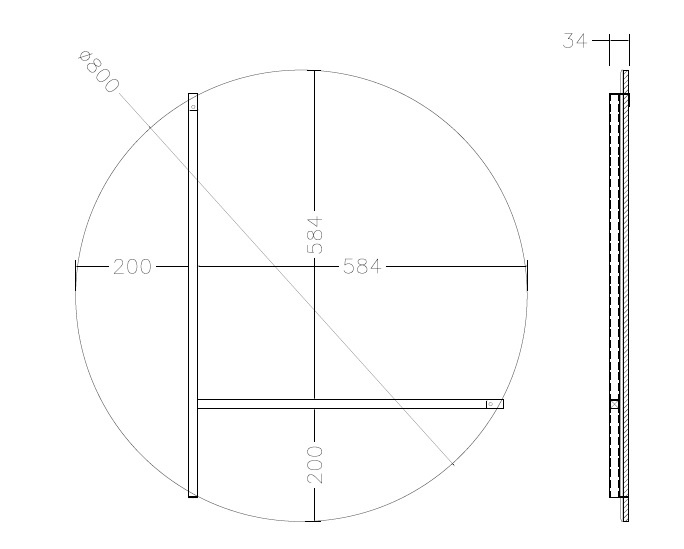 Зеркало настенное KFG096, с металлическими вставками