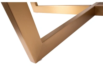 Журнальный стол Pearl White, 100x100x40.6, МДФ с полимерным покрытием, белый мрамор / золото