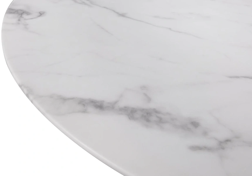 Журнальный стол Pearl White, 100x100x40.6, МДФ с полимерным покрытием, белый мрамор / золото