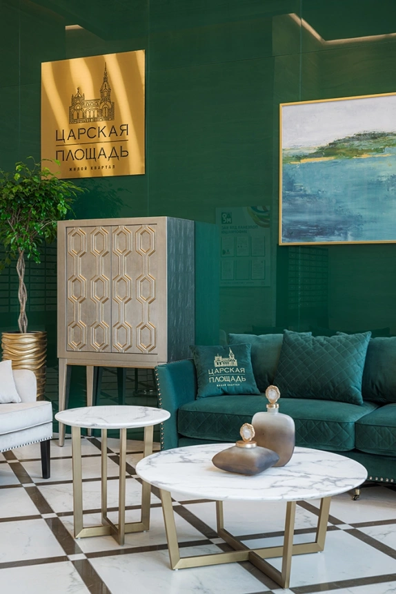 Журнальный стол Pearl White, 100x100x40.6, МДФ с полимерным покрытием, белый мрамор / золото