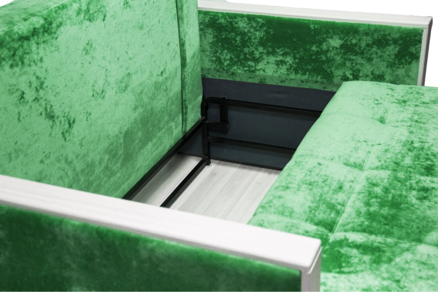 Диван прямой малый Адель 2, ткань Краш 13, декор Рамух белый