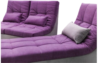 Диван угловой София 2 удлиненный, Tenerife italian plum, Tenerife silver, с задней тканью