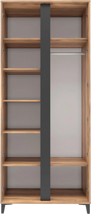 Шкаф в спальню Богемия, двухдверный, распашной, Дуб барокко / Зелёный