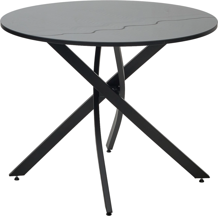 Кухонный стол Дарио D100, Черный, стекло, Черный каркас