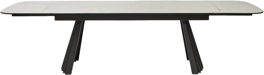 Кухонный стол раздвижной Astrid 200, TL-102 Бежевый мрамор, испанская керамика, Темно-серый каркас