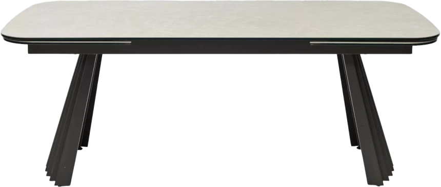 Кухонный стол раздвижной Astrid 200, TL-102 Бежевый мрамор, испанская керамика, Темно-серый каркас