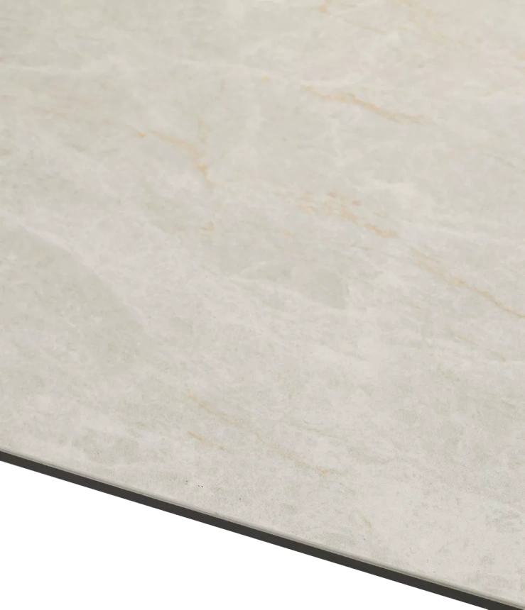 Кухонный стол раздвижной Astrid 200, TL-102 Бежевый мрамор, испанская керамика, Темно-серый каркас