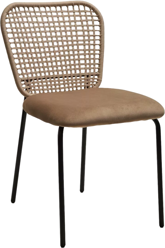 Стул Juno, G062-12 бежевый, велюр, черный каркас