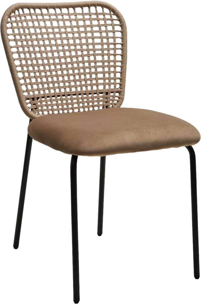 Стул Juno, G062-12 бежевый, велюр, черный каркас