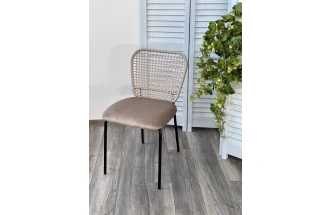 Стул Juno, G062-12 бежевый, велюр, черный каркас