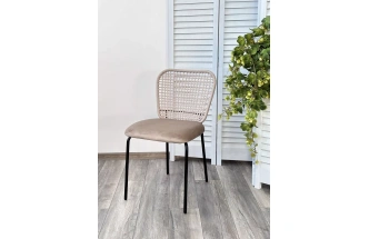 Стул Juno, G062-12 бежевый, велюр, черный каркас