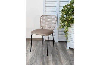 Стул Juno, G062-12 бежевый, велюр, черный каркас