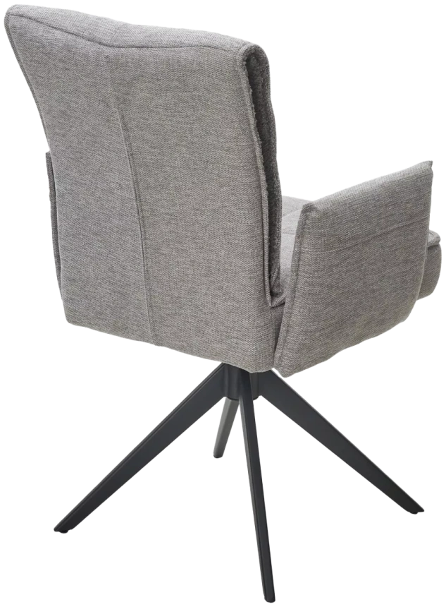 Стул Ponce, мягкий, поворотный, Brego-07 серый ткань, XD841-16 Серый букле, черный каркас