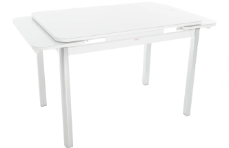 Кухонный стол Пекин, белый, стекло, каркас хром