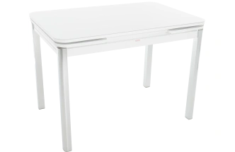 Кухонный стол Пекин, белый, стекло, каркас хром