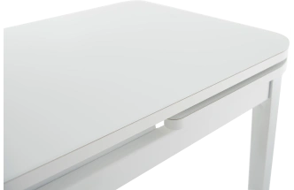 Кухонный стол Пекин, белый, стекло, каркас хром