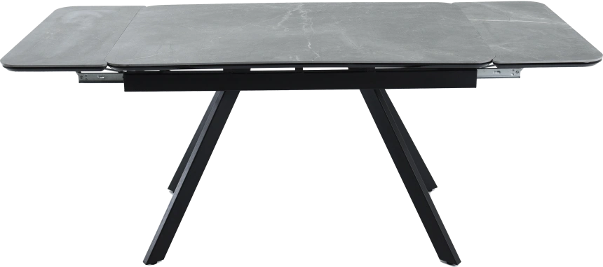 Кухонный обеденный стол Leon, раздвижной, серый 120-184 см., Bayona Grey Natural, каркас черный 