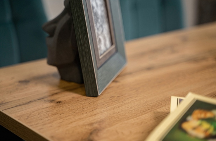 Кухонный стол раздвижной Лота Лофт, 120(160)x75, ЛДСП, дуб делано темный, каркас матовый черный