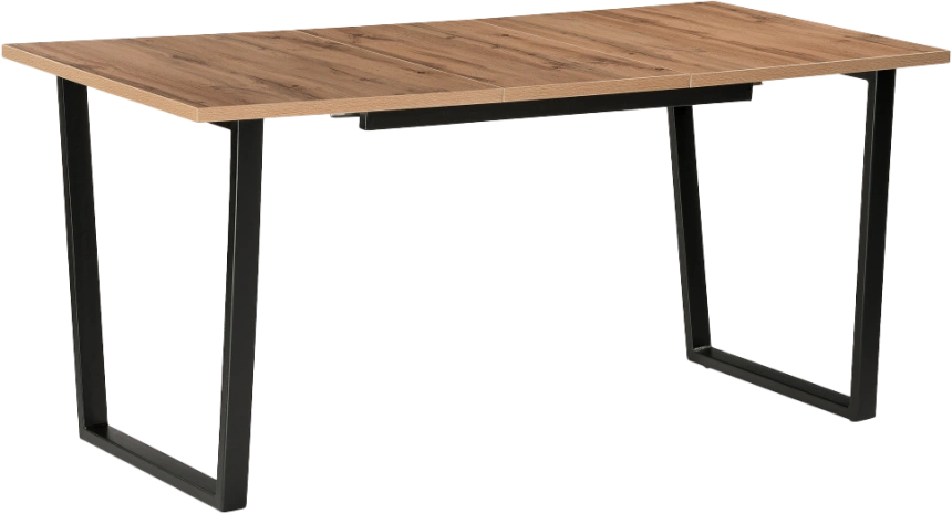 Кухонный стол раздвижной Лота Лофт, 120(160)x75, ЛДСП, дуб делано темный, каркас матовый черный
