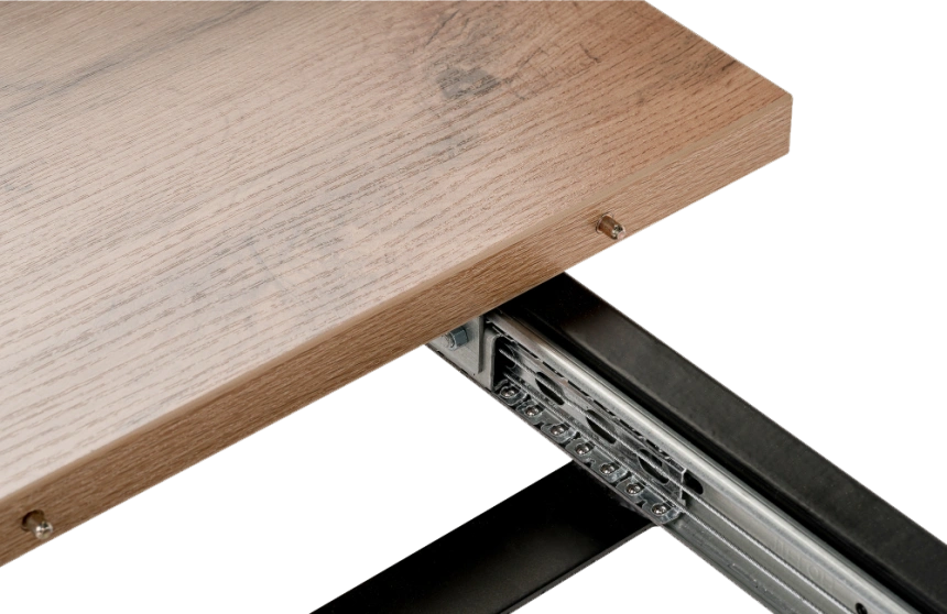 Кухонный стол раздвижной Лота Лофт, 120(160)x75, ЛДСП, дуб делано темный, каркас матовый черный