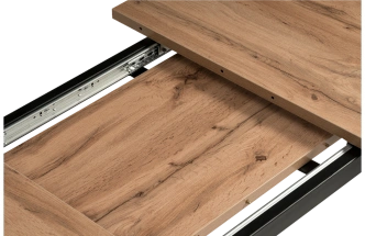 Кухонный стол раздвижной Лота Лофт, 120(160)x75, ЛДСП, дуб делано темный, каркас матовый черный