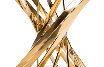 Обеденный стол Twist, стекло, gold / black