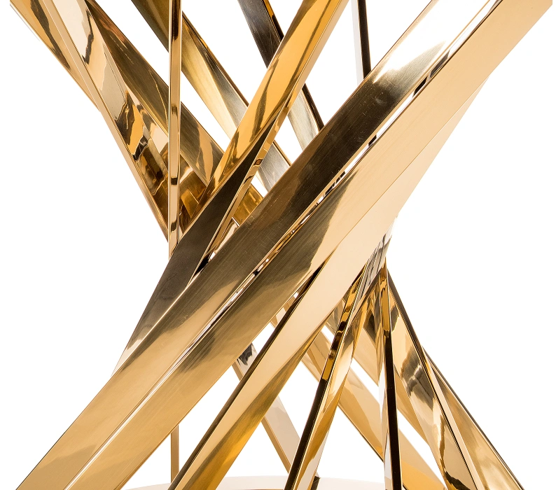 Обеденный стол Twist, стекло, gold / black