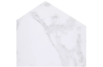 Обеденный раздвижной стол Моцарт 200, белый мрамор, стекло, белый