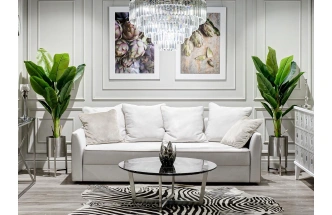 Журнальный стол Nero, 100x100x40.6, МДФ с полимерным покрытием, черный мрамор / хром