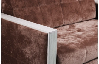 Диван прямой малый Адель 2, ткань Краш 32, декор Рамух белый