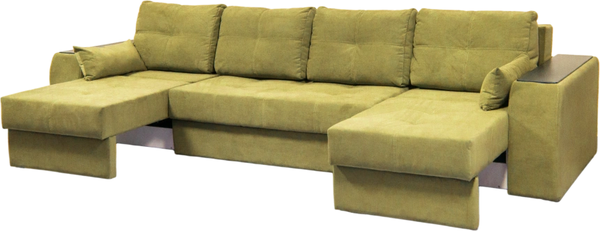 Диван прямой Остин 3, Tenerife curcuma, декор Венге