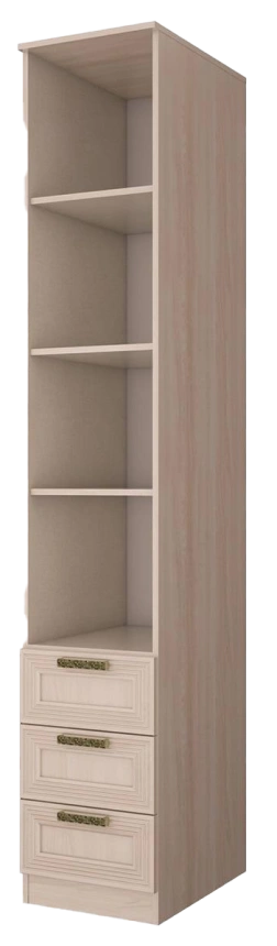 Шкаф Орион, с ящиками и полками 39x221,5x58,5 Ясень шимо светлый/Лён