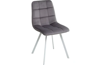 Стул Chilli Square, мягкий, G108-12 антрацит, велюр, белый каркас