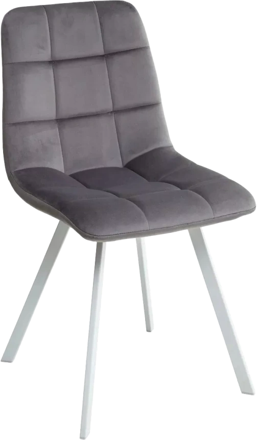 Стул Chilli Square, мягкий, G108-12 антрацит, велюр, белый каркас