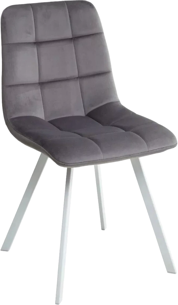 Стул Chilli Square, мягкий, G108-12 антрацит, велюр, белый каркас