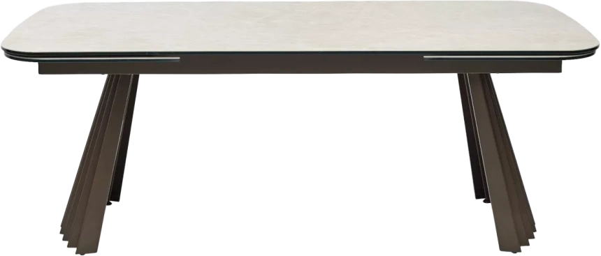 Кухонный стол раздвижной Astrid 200, TL-102 Бежевый мрамор, испанская керамика, Шоколадное золото каркас