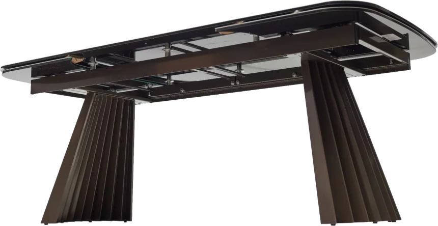 Кухонный стол раздвижной Astrid 200, TL-102 Бежевый мрамор, испанская керамика, Шоколадное золото каркас