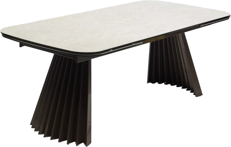 Кухонный стол раздвижной Astrid 200, TL-102 Бежевый мрамор, испанская керамика, Шоколадное золото каркас