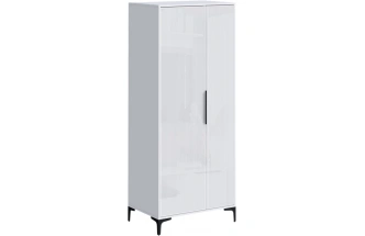 Шкаф двухстворчатый Иадама, белый / белый глянец